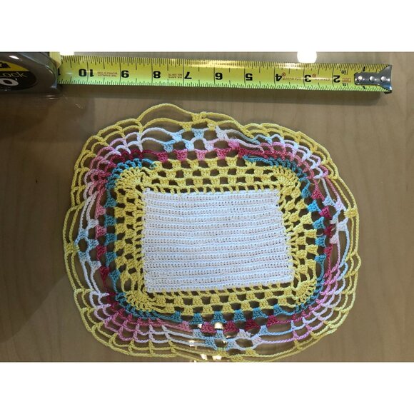 LOT of 6 VTG  Handmade crochet doilies. - Picture 1 of 16